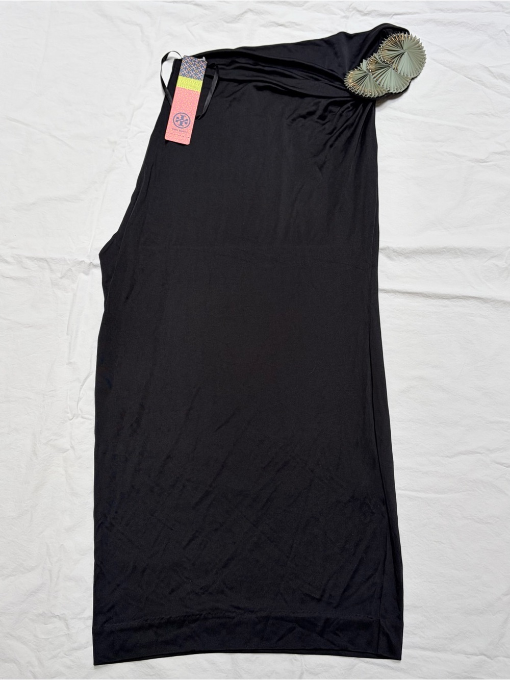 NWT Tory Burch One-Shoulder Black Dress
